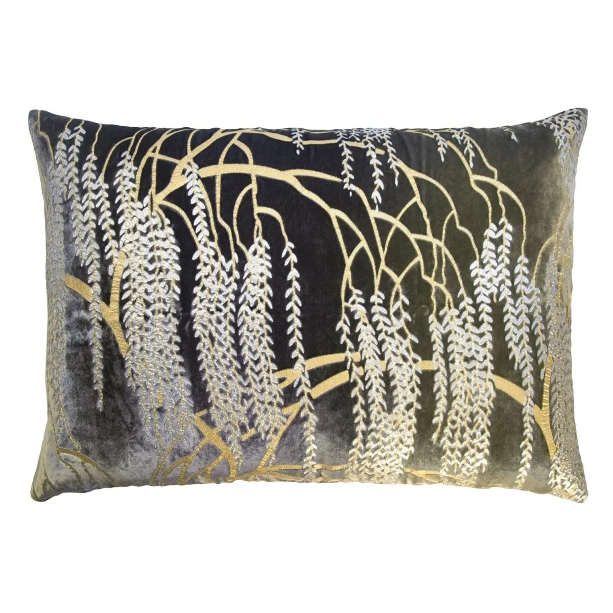 Oregano Willow Metallic Pillow by Kevin O'Brien Studio