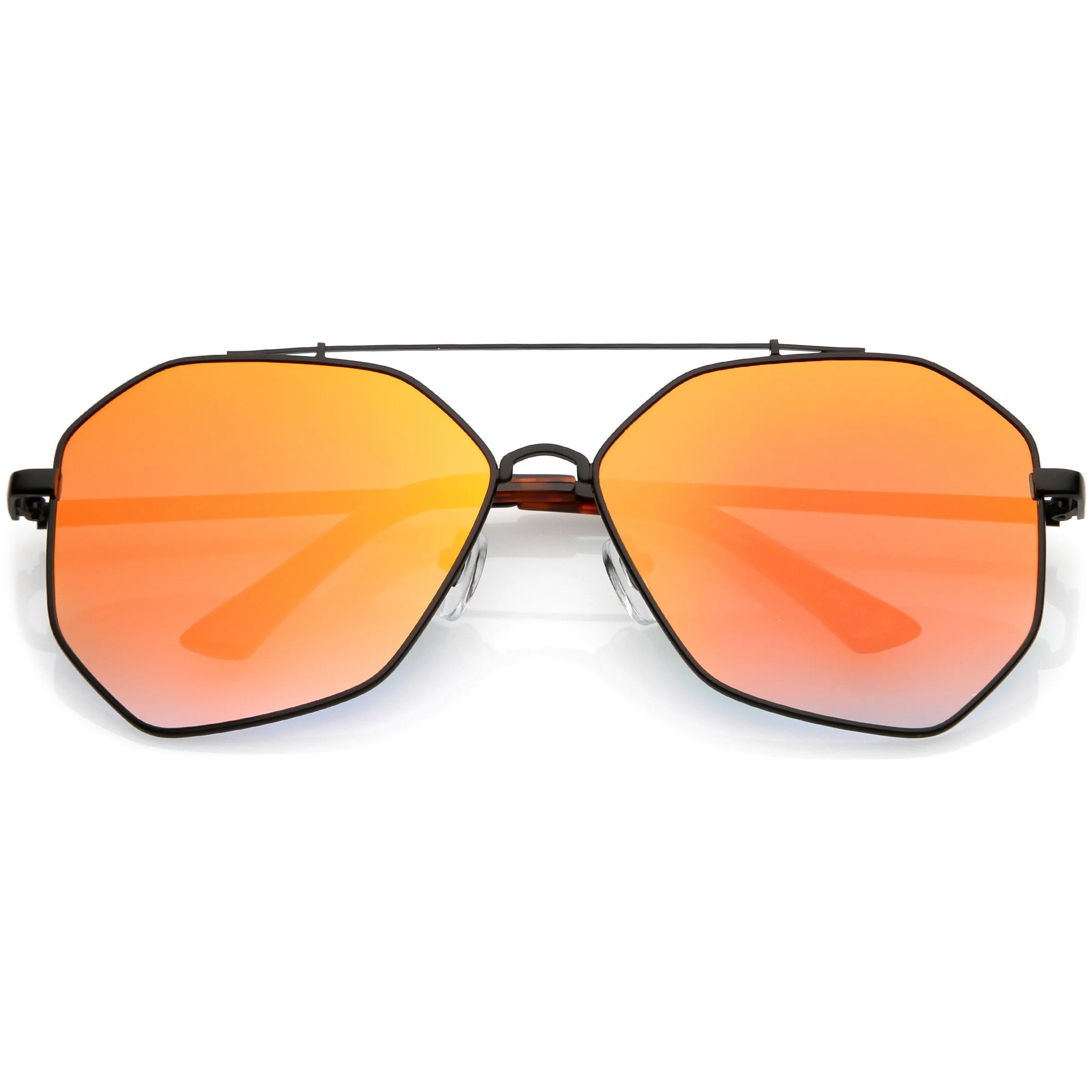 Oversize Geometric Mirrored Flat Lens Aviator Sunglasses C217