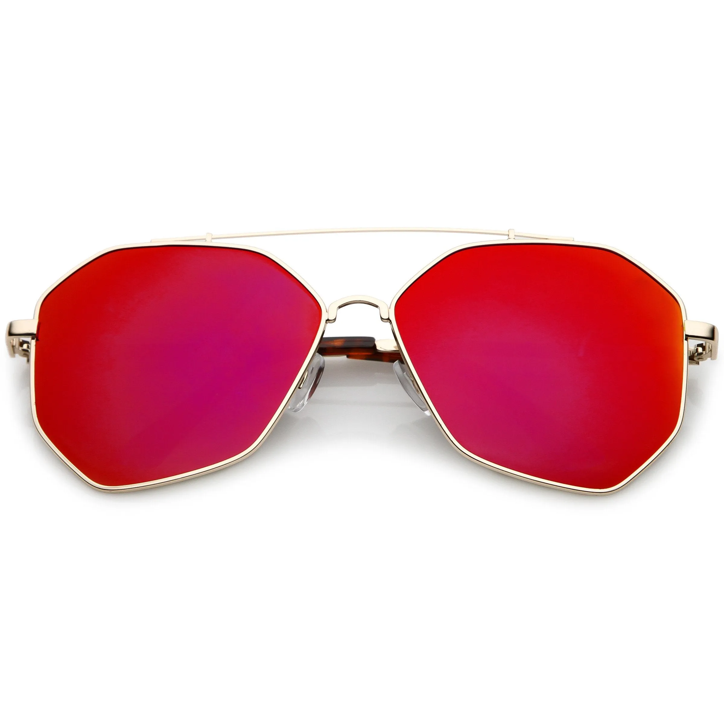 Oversize Geometric Mirrored Flat Lens Aviator Sunglasses C217