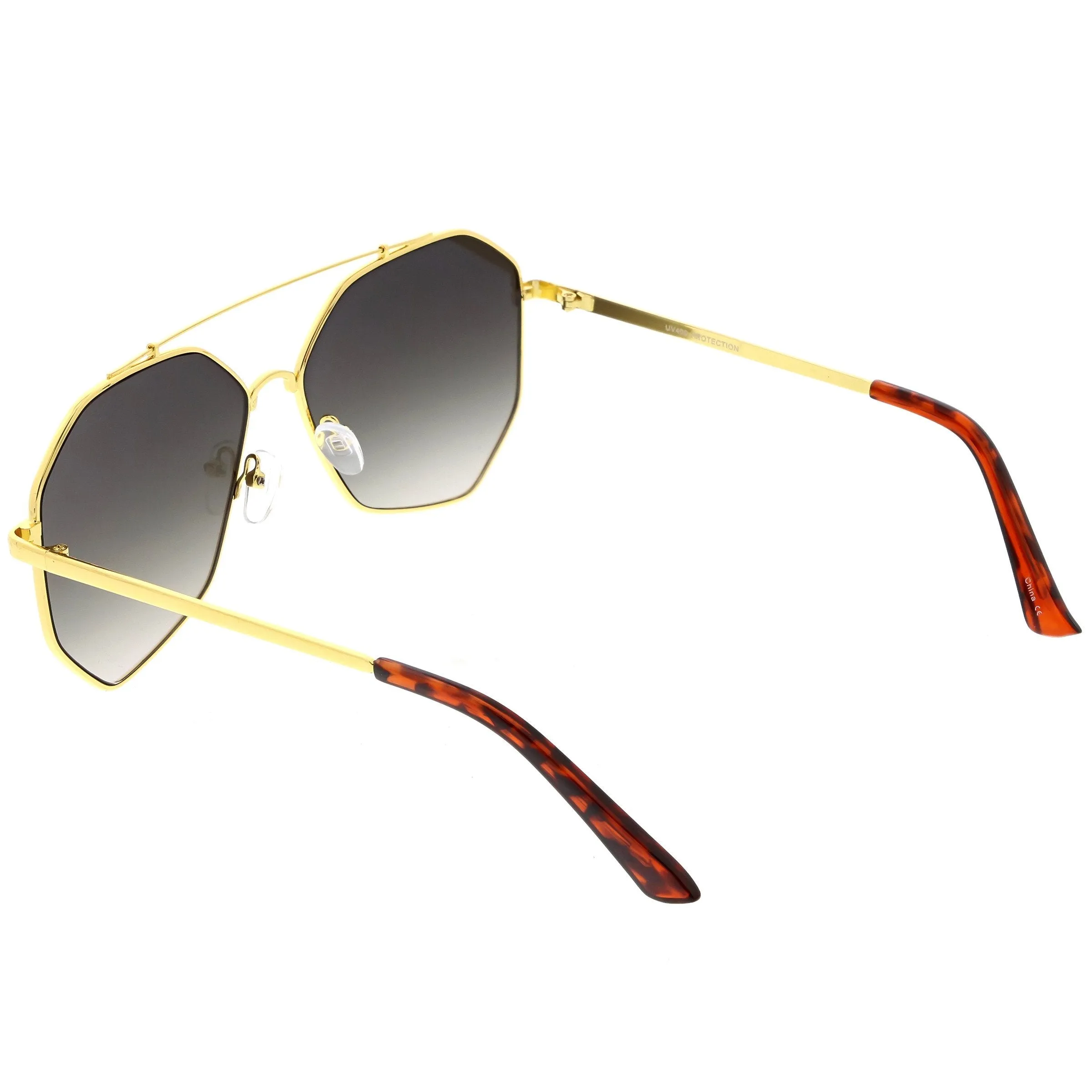 Oversize Geometric Mirrored Flat Lens Aviator Sunglasses C217