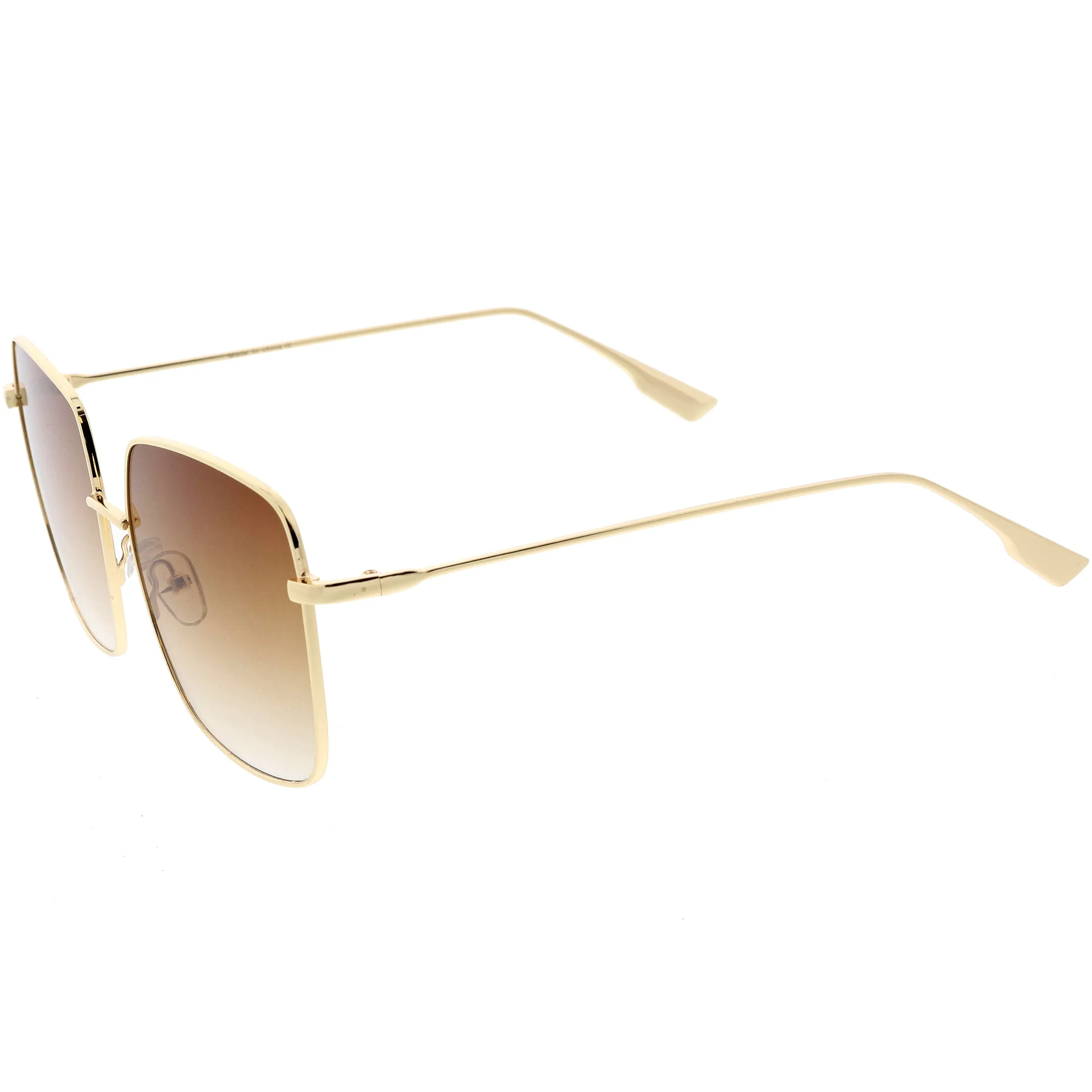 Oversize Women's Square Flat Lens Thin Metal Sunglasses C922
