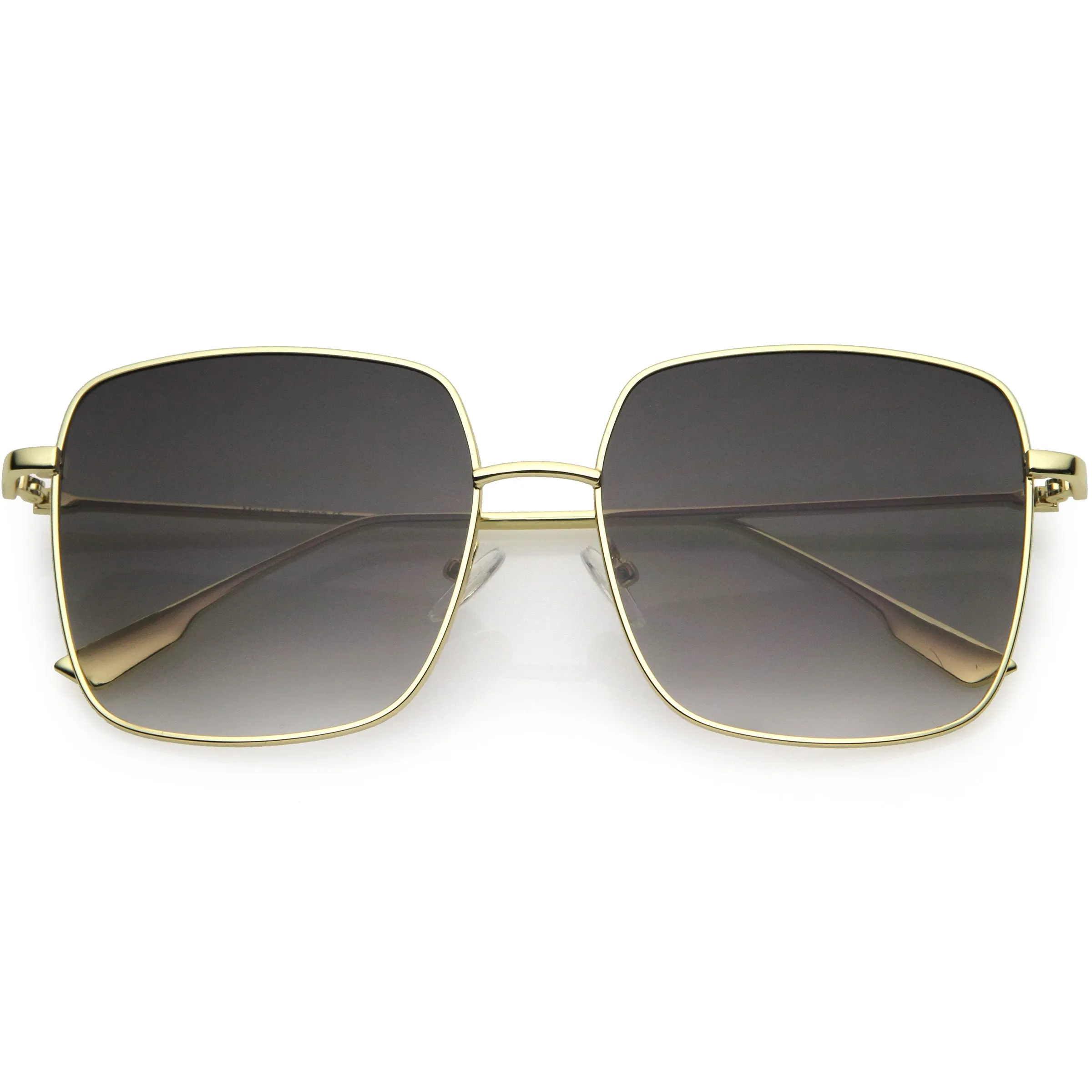 Oversize Women's Square Flat Lens Thin Metal Sunglasses C922