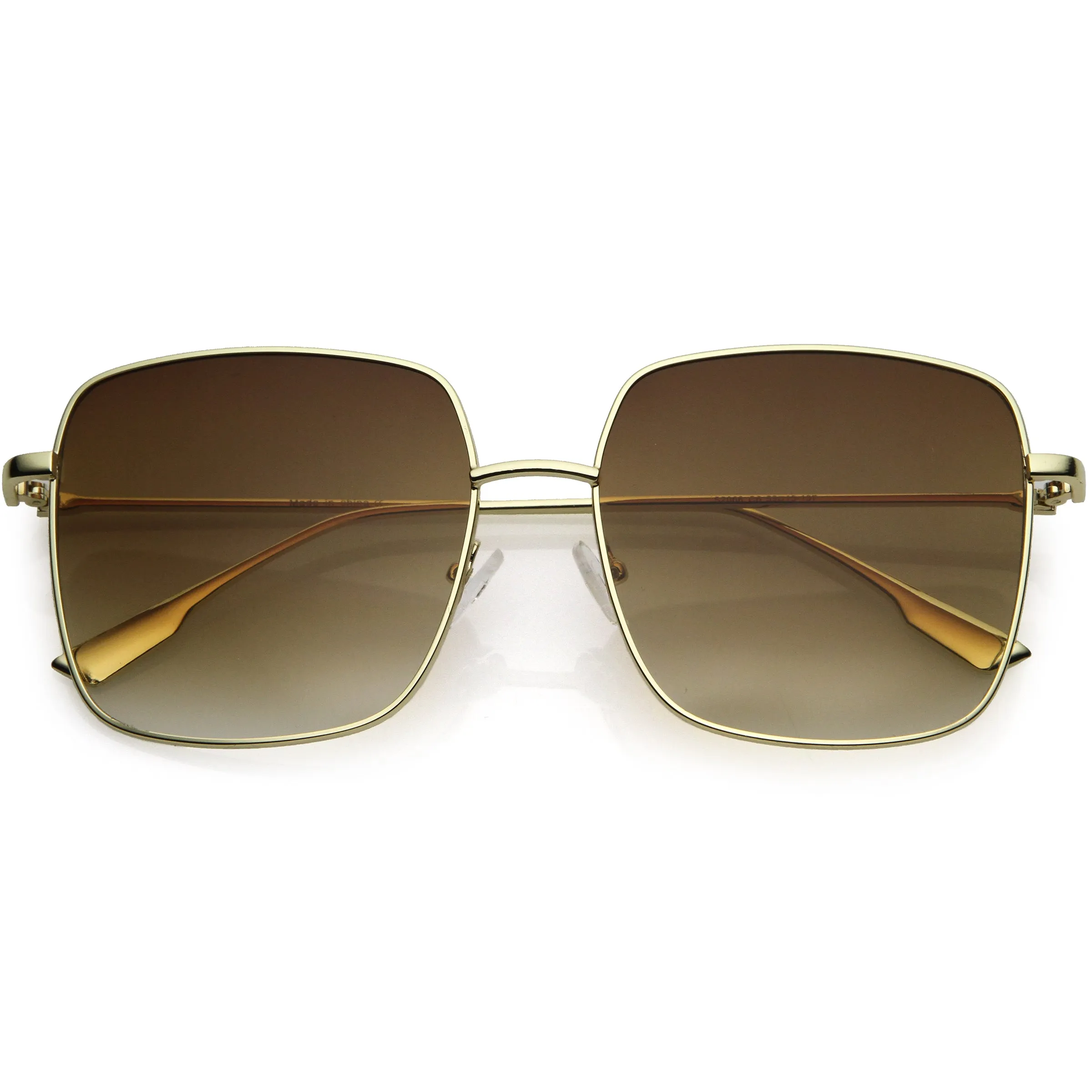 Oversize Women's Square Flat Lens Thin Metal Sunglasses C922