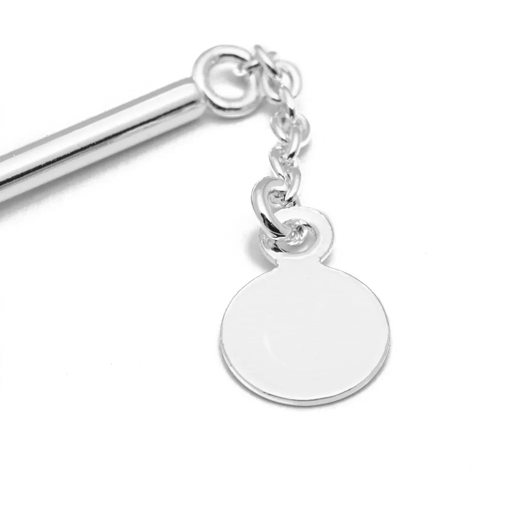 Pearls & Pin earring 1 pcs - Silver Plated