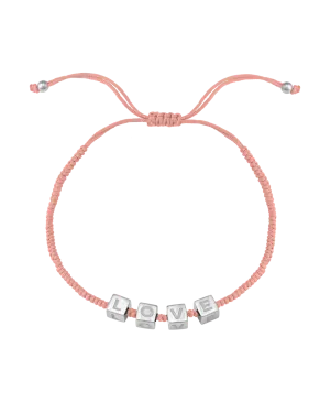 Pink : Alpha Block Bracelet - 925 Sterling Silver