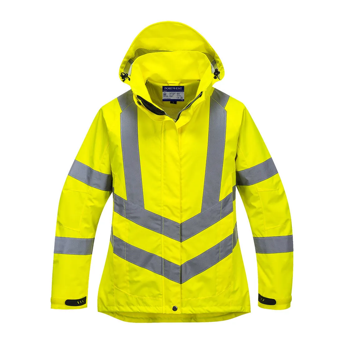 Portwest Women's Waterproof Hi-Vis Safety Rain Jacket