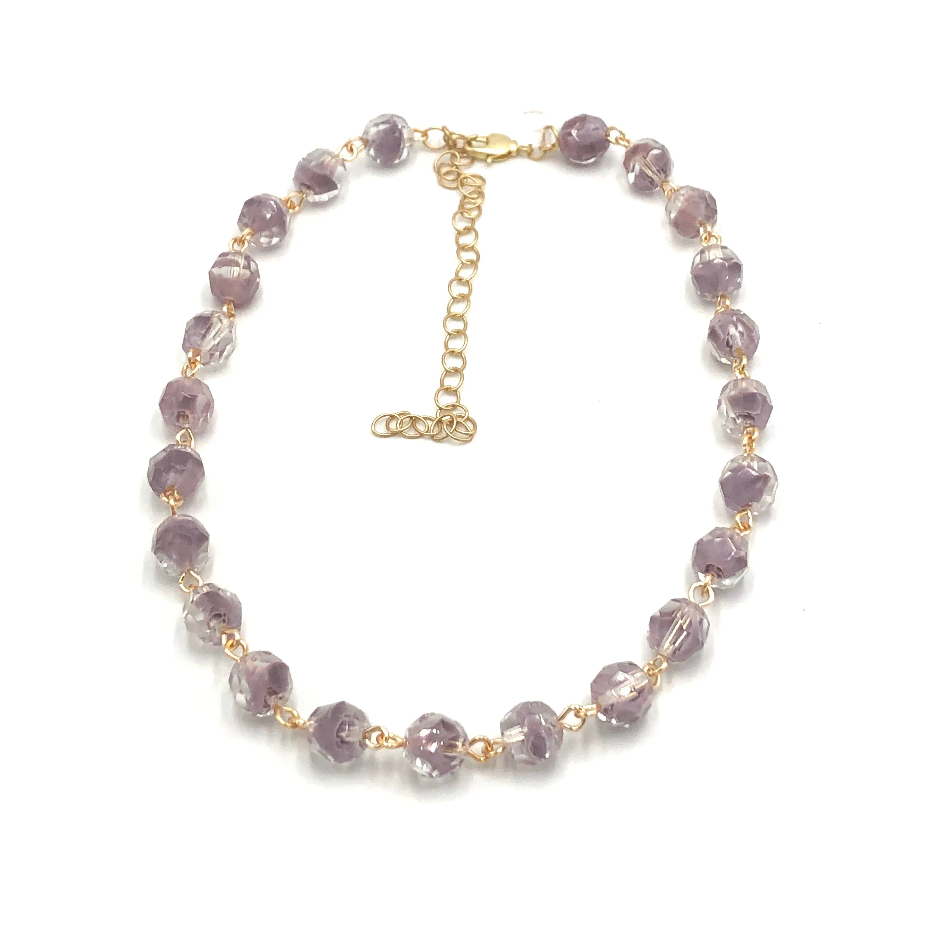 Purple Faceted Givre' Glass Amelia Necklace