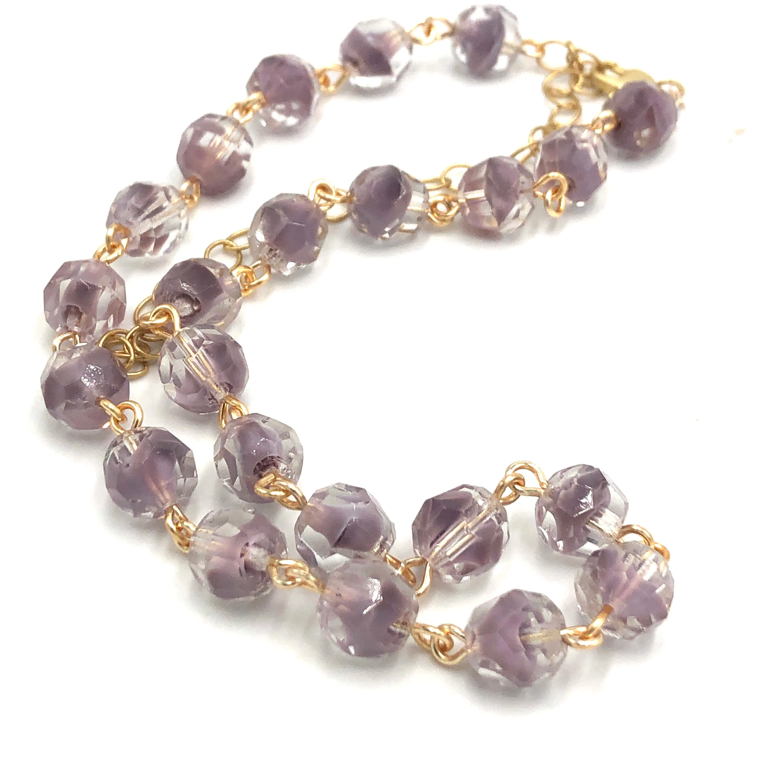 Purple Faceted Givre' Glass Amelia Necklace