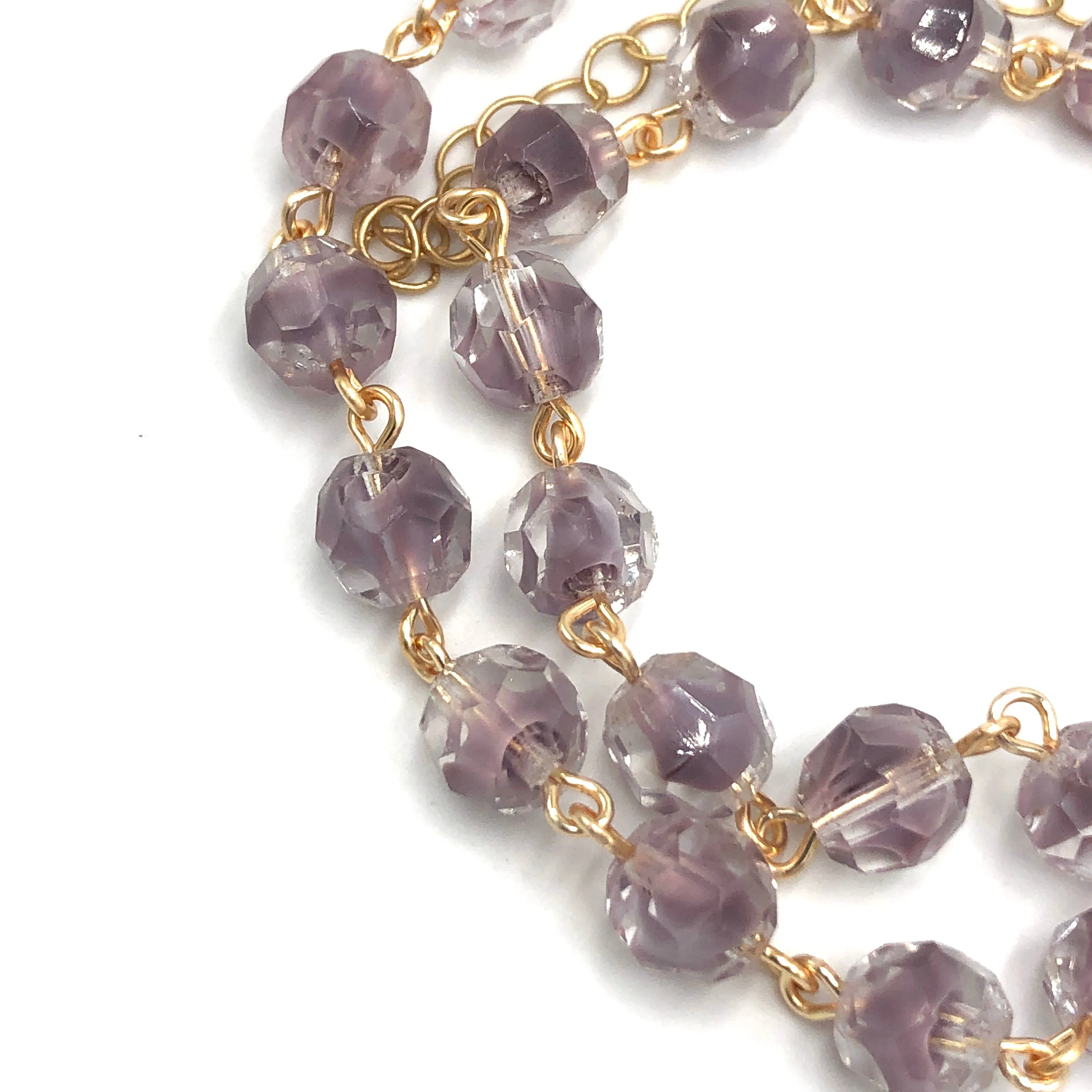 Purple Faceted Givre' Glass Amelia Necklace