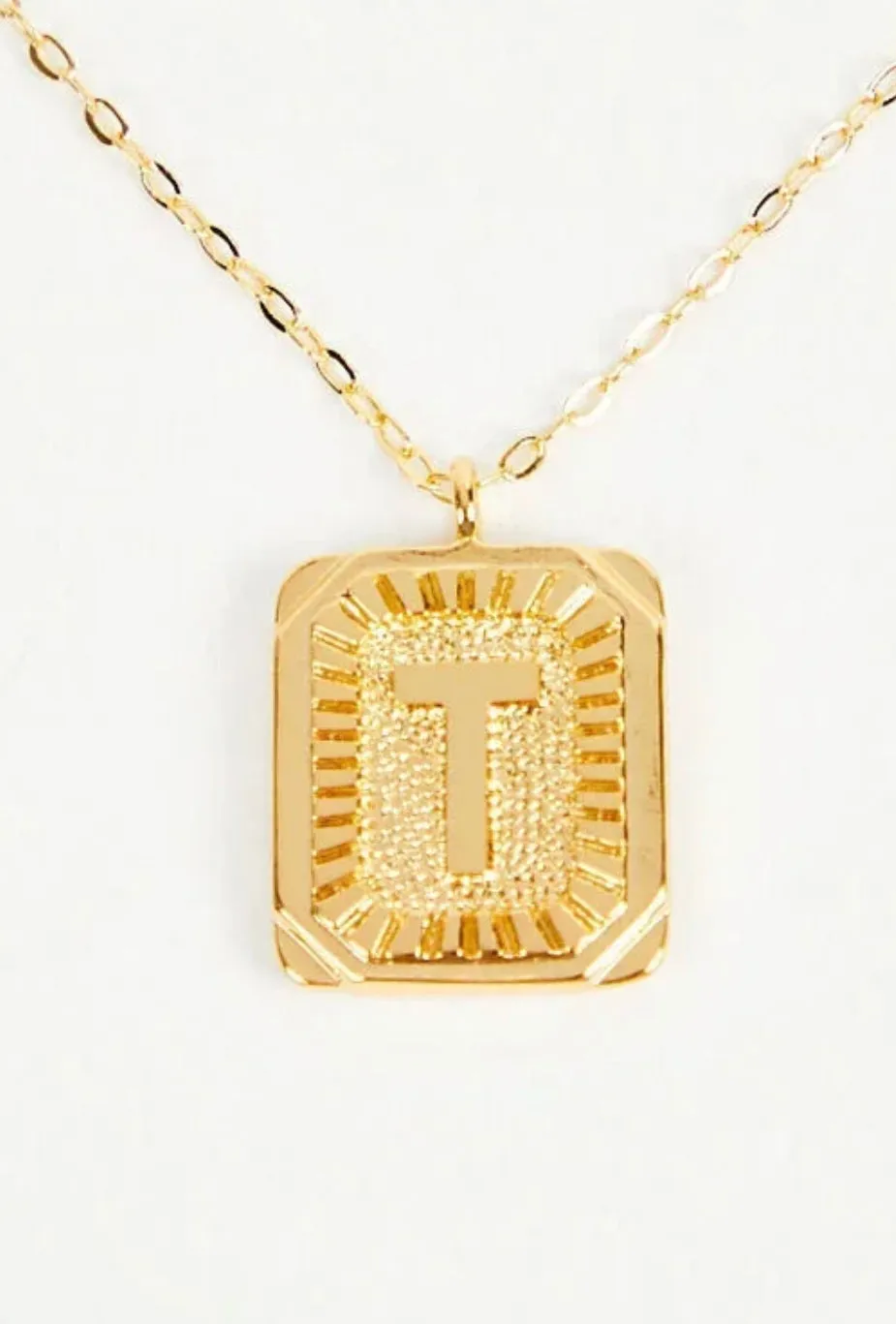 Rectangle Initial Necklace