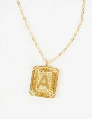 Rectangle Initial Necklace