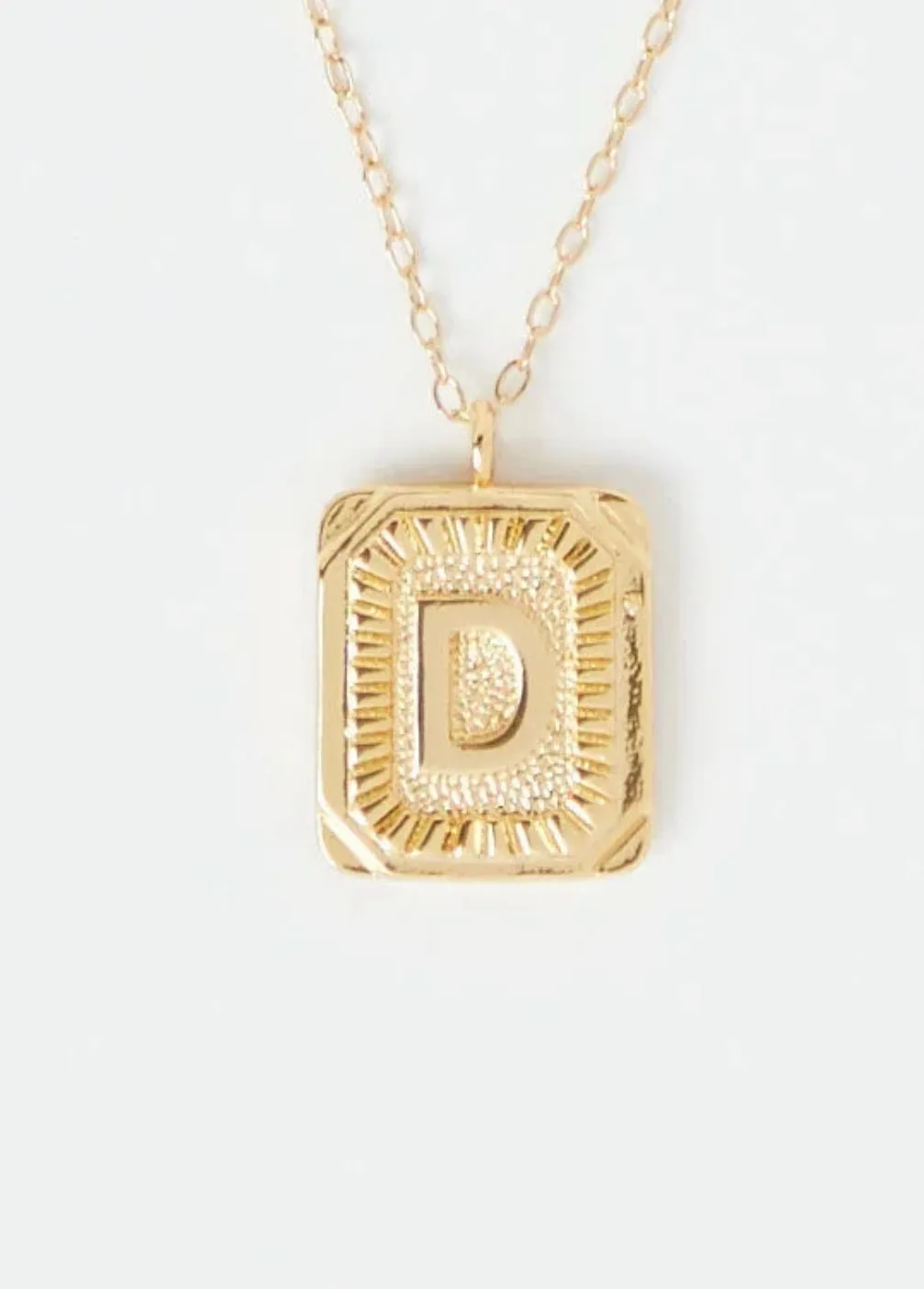 Rectangle Initial Necklace
