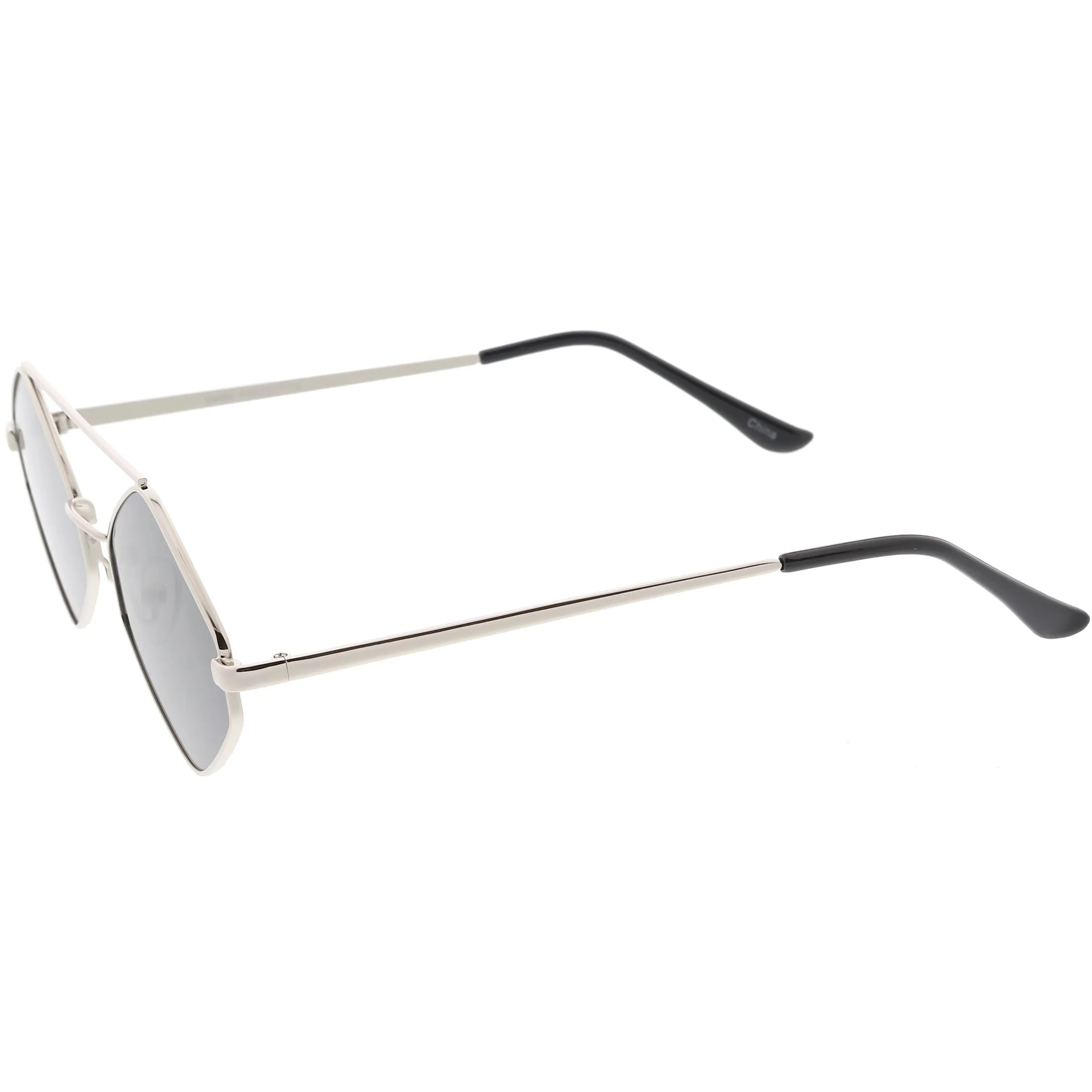 Retro Geometric Hexagon Diamond Shaped Flat Lens Sunglasses C744