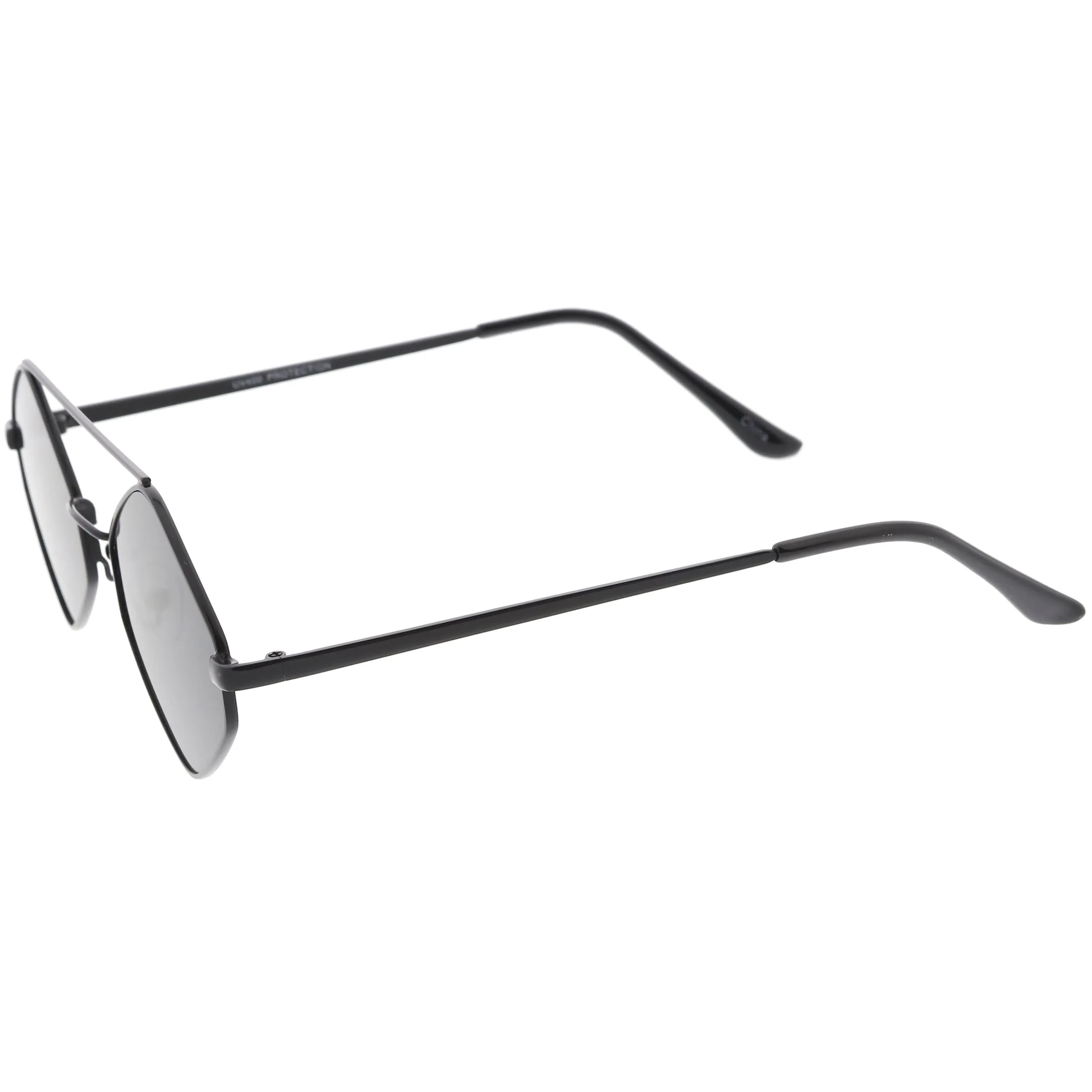 Retro Geometric Hexagon Diamond Shaped Flat Lens Sunglasses C744