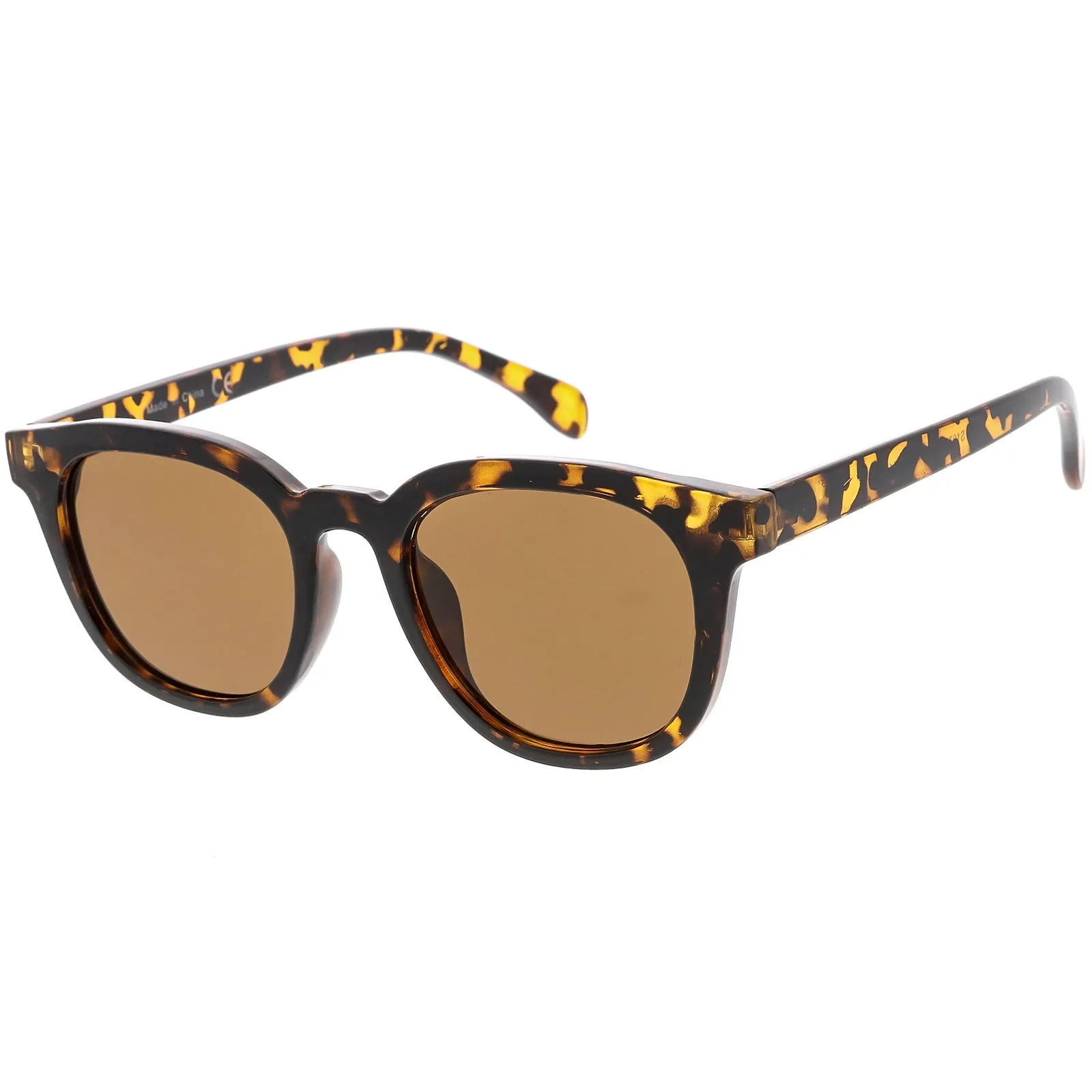 Retro Modern Horned Rim Flat Lens Dapper Sunglasses C835