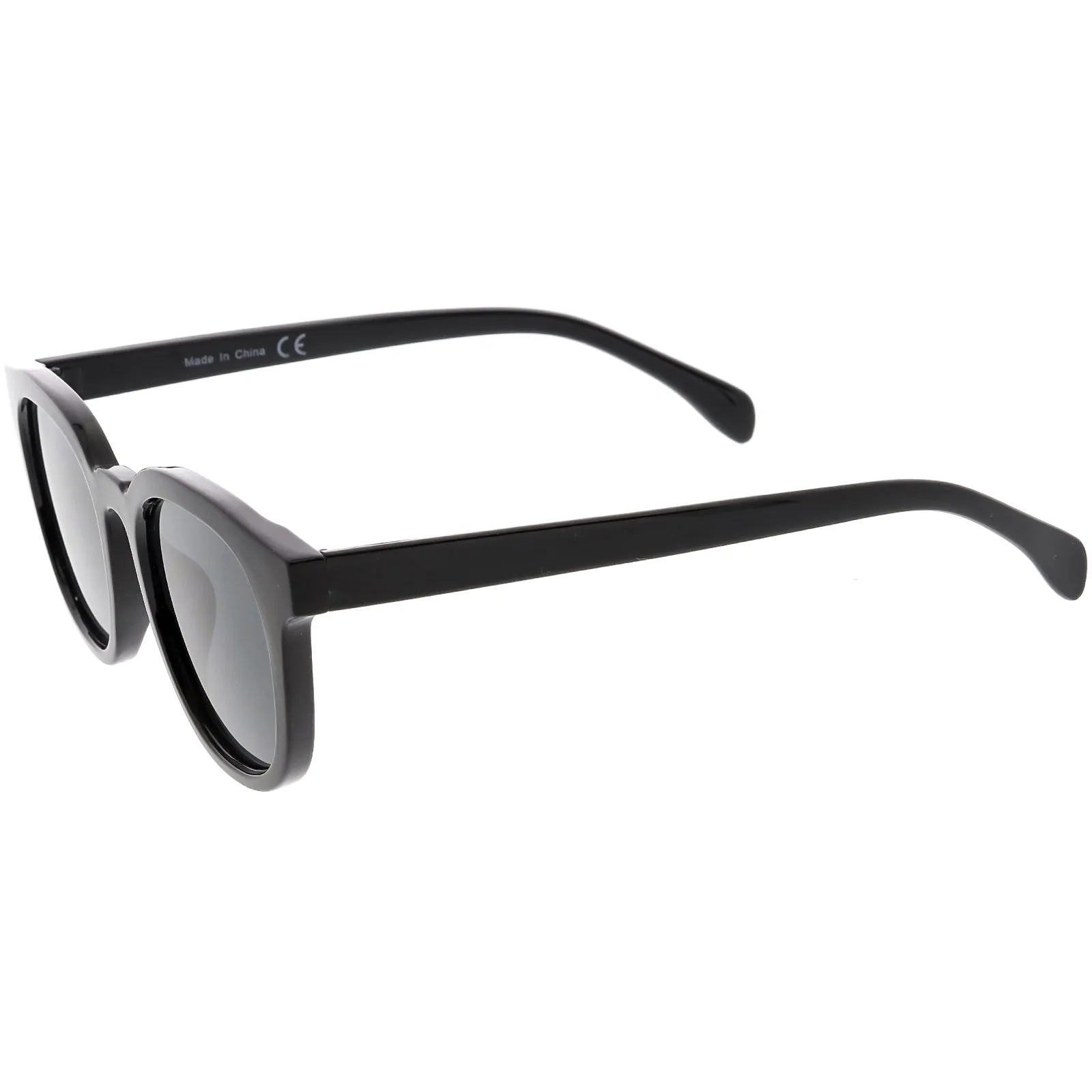 Retro Modern Horned Rim Flat Lens Dapper Sunglasses C835