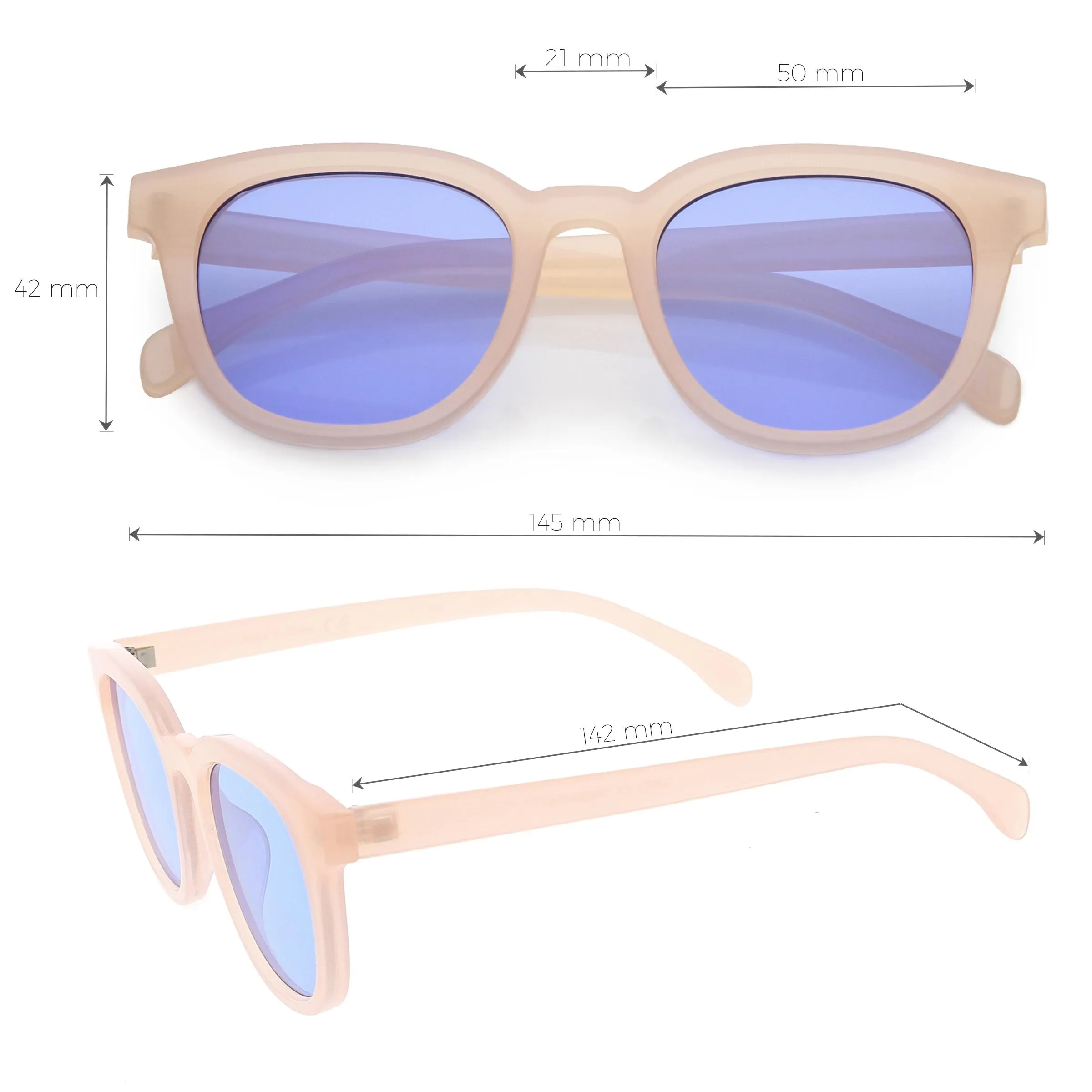 Retro Modern Horned Rim Flat Lens Dapper Sunglasses C835