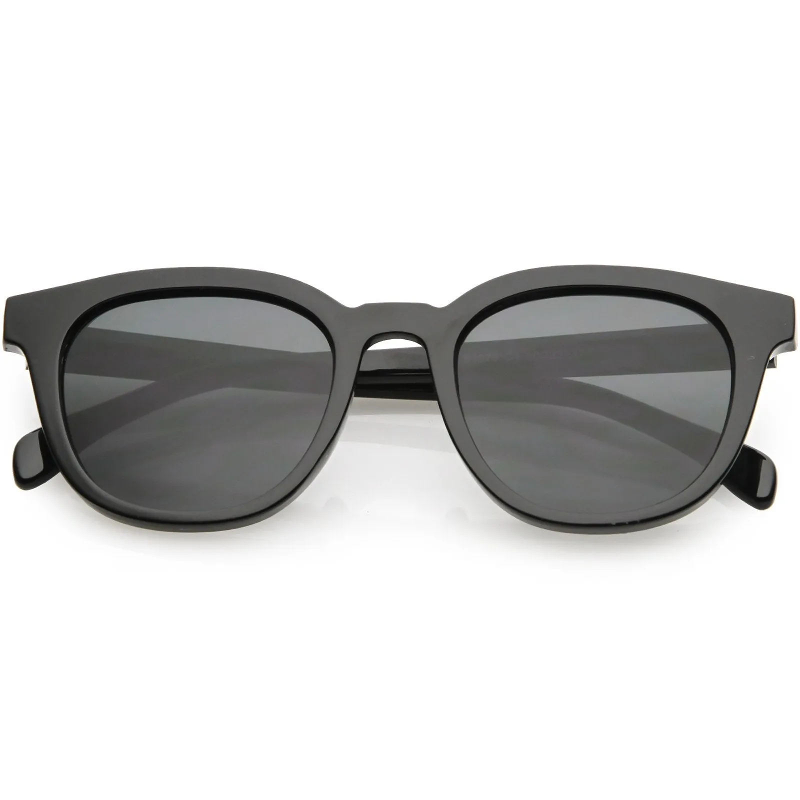 Retro Modern Horned Rim Flat Lens Dapper Sunglasses C835