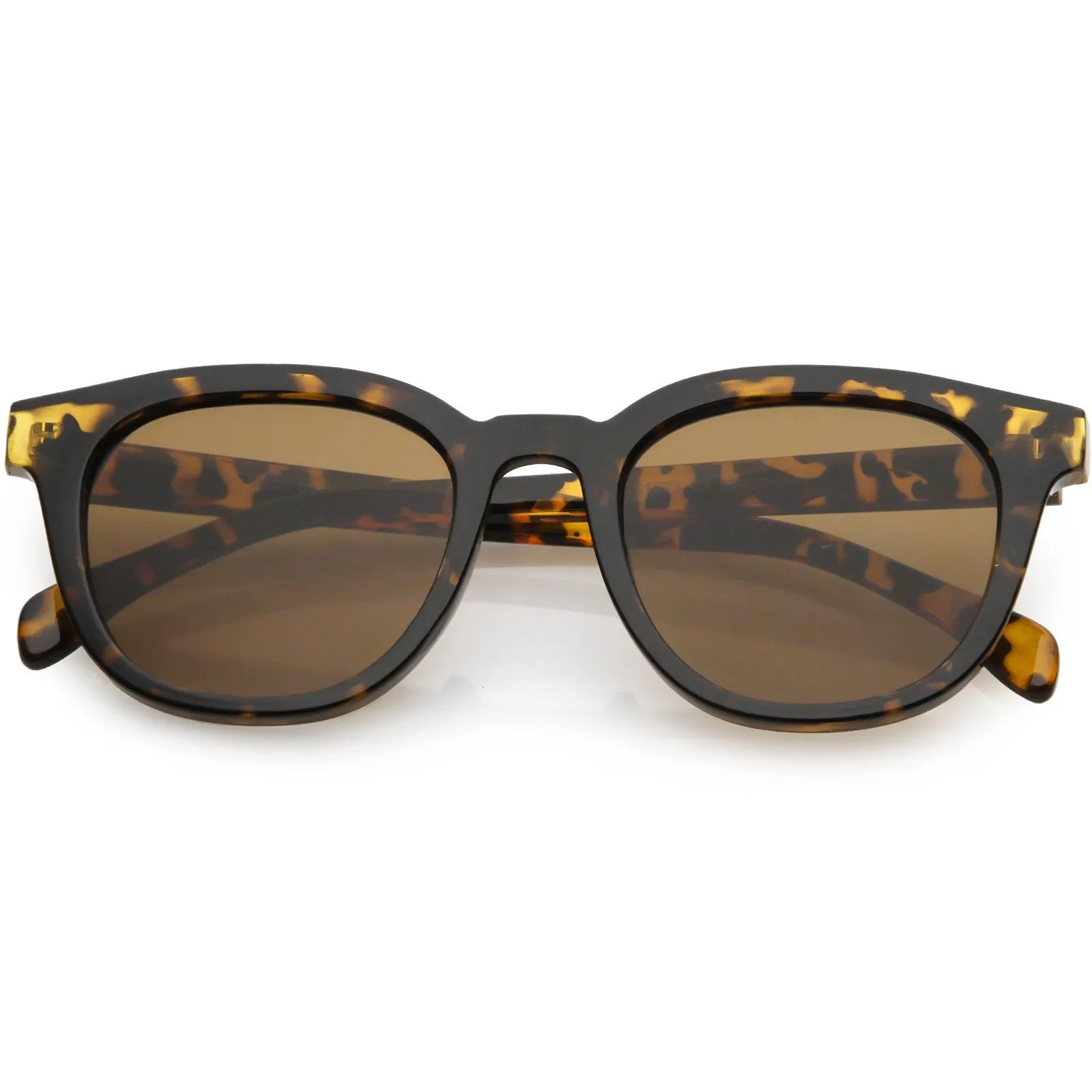 Retro Modern Horned Rim Flat Lens Dapper Sunglasses C835