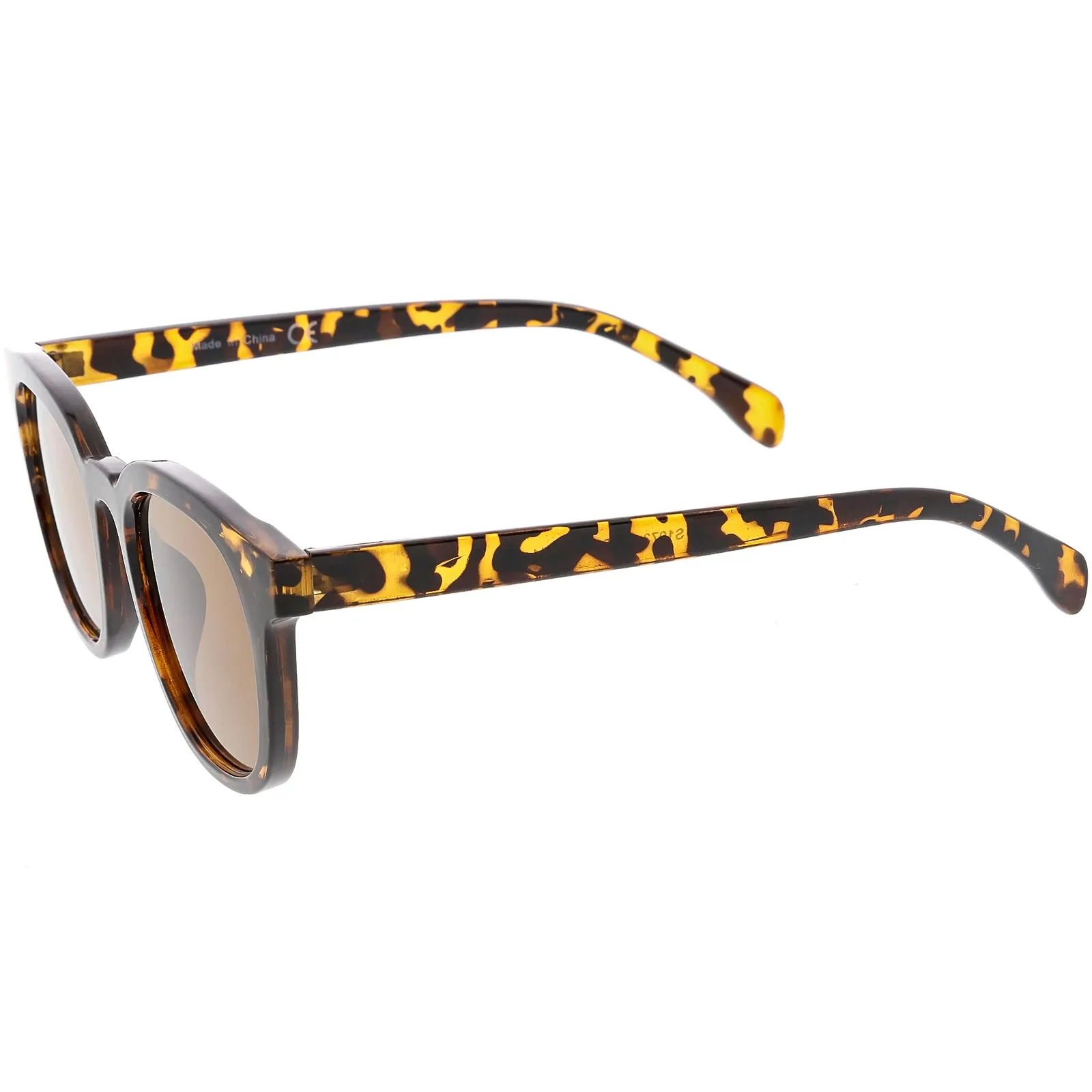 Retro Modern Horned Rim Flat Lens Dapper Sunglasses C835