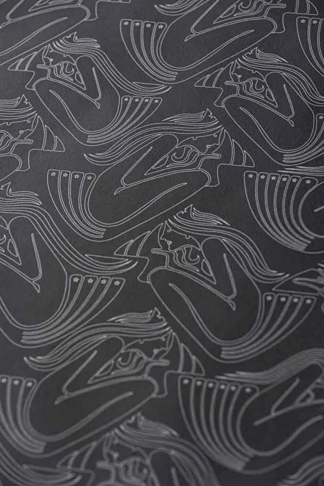 Rockett St George Deco Nymph Midnight Wallpaper
