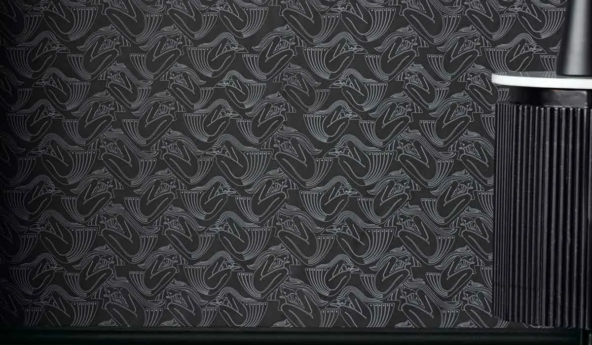 Rockett St George Deco Nymph Midnight Wallpaper