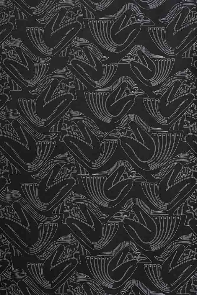 Rockett St George Deco Nymph Midnight Wallpaper