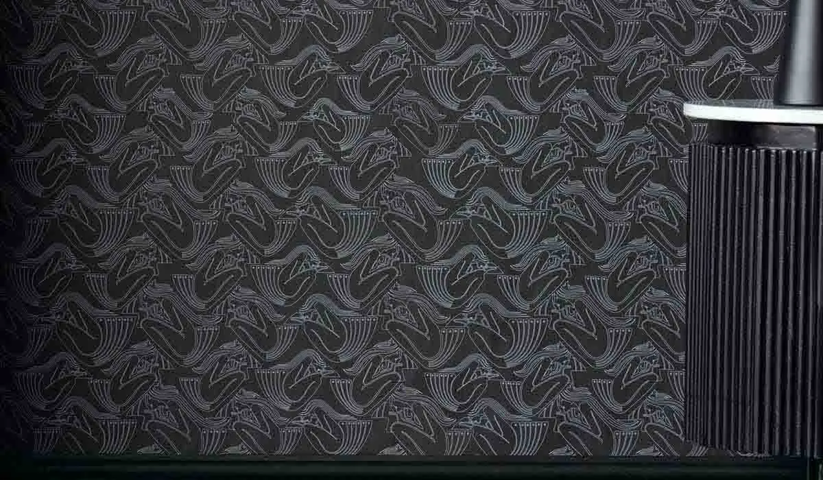 Rockett St George Deco Nymph Midnight Wallpaper