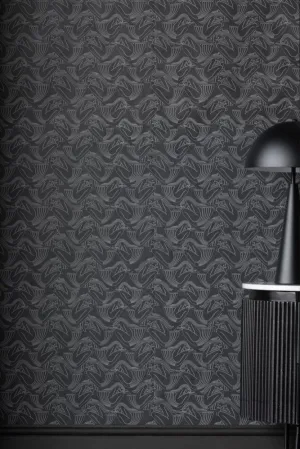 Rockett St George Deco Nymph Midnight Wallpaper