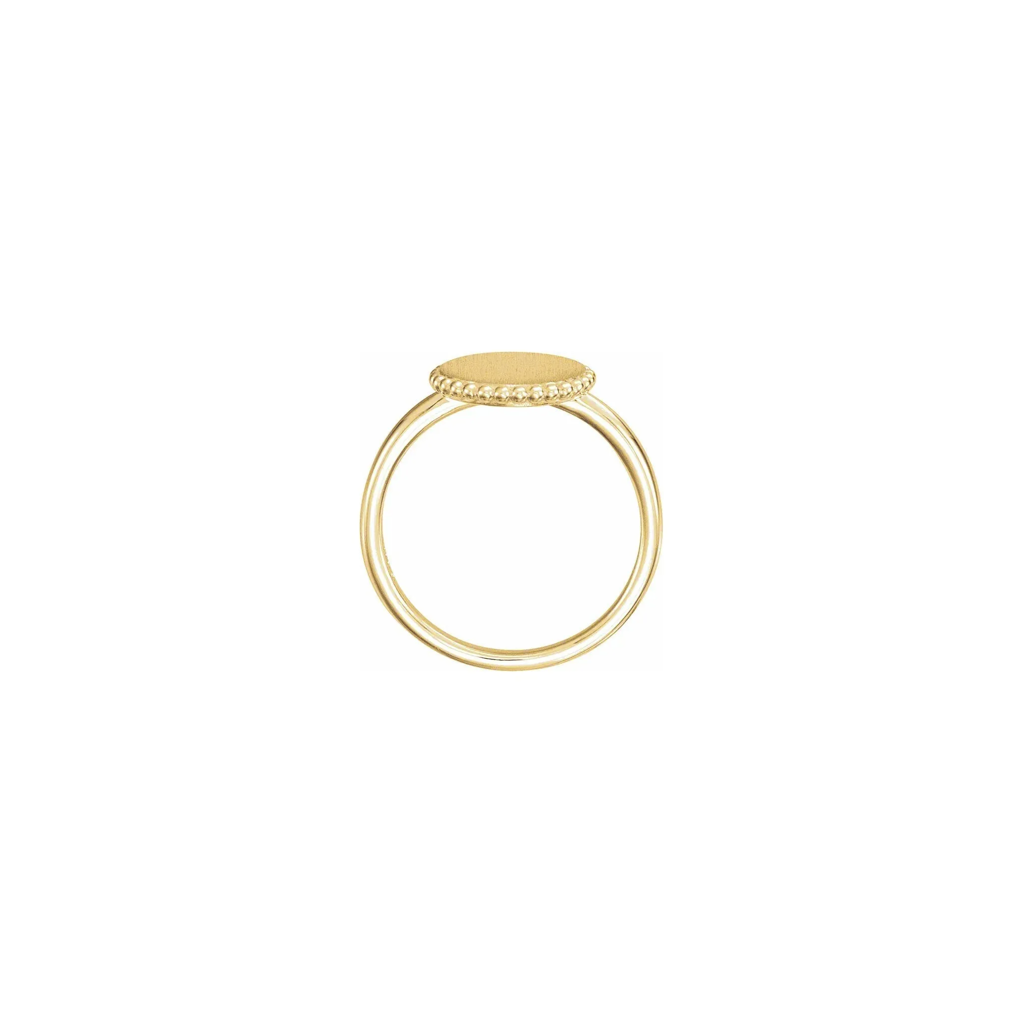 Round Beaded Stackable Signet Ring
