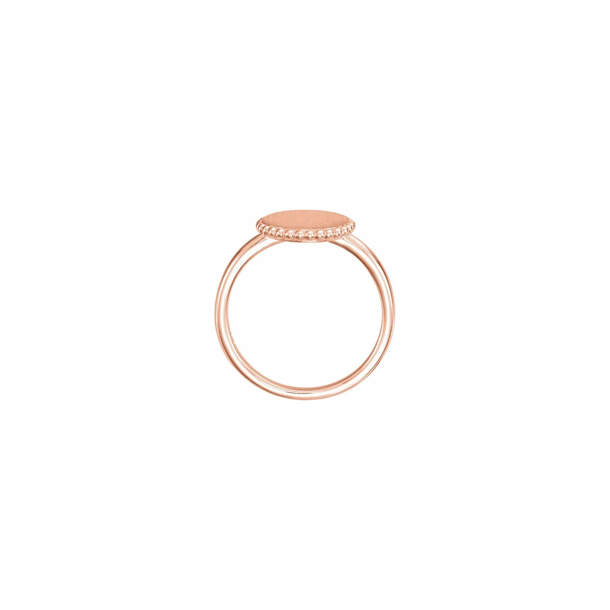 Round Beaded Stackable Signet Ring