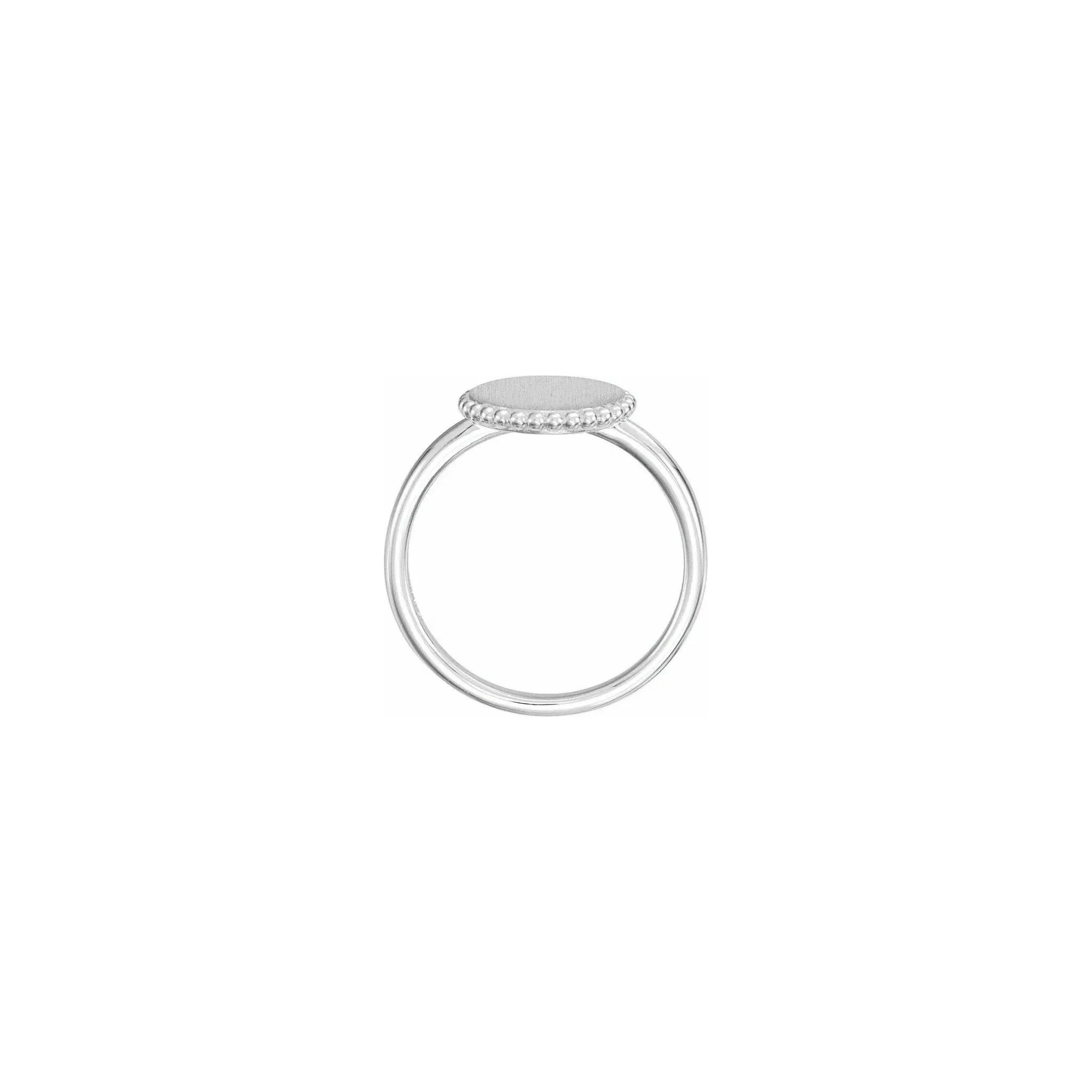 Round Beaded Stackable Signet Ring