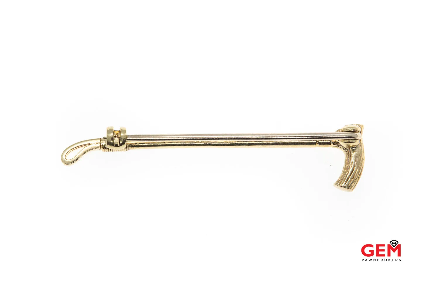 S & B 9 KT Yellow Gold English Can Pin Brooch