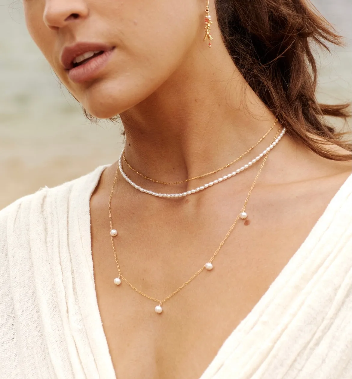 Samoa Choker Necklace ~ Pearl