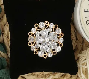 SB267 - White Gemstone Brooch
