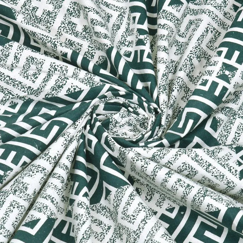 Seraya Geometric Bedsheet - Green