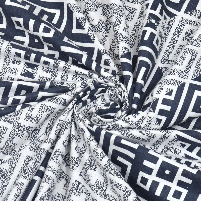 Seraya Geometric Bedsheet - Grey