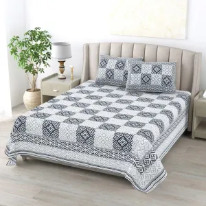 Seraya Geometric Bedsheet - Grey