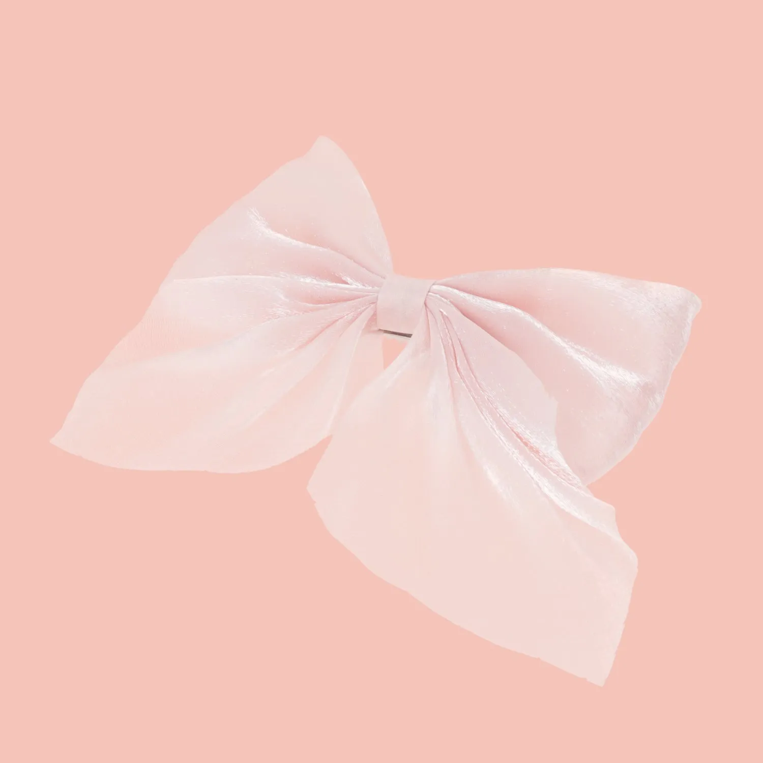 Shimmer Hair Bow - Soft Pink