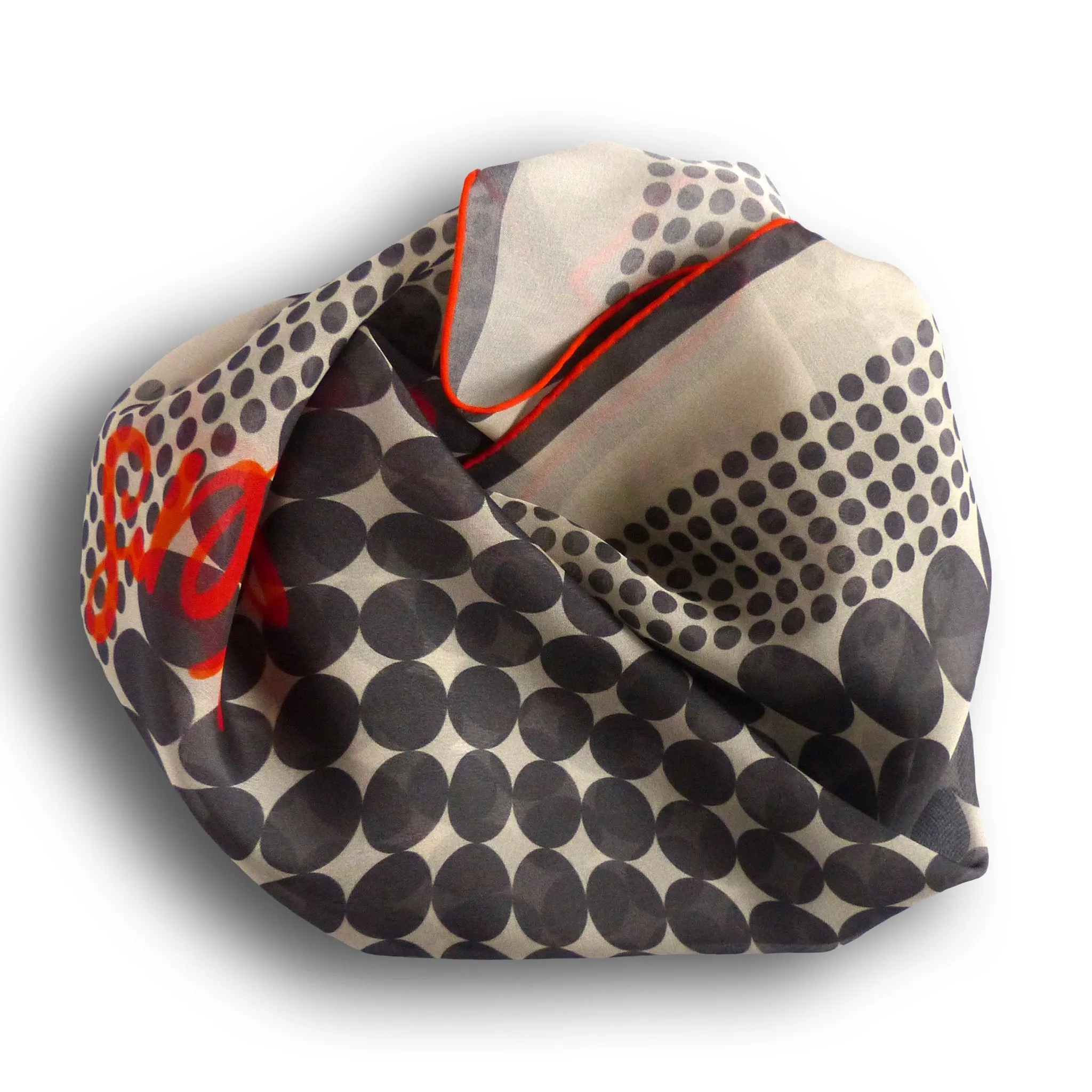 Silk Chiffon Scarf (65cm) - Taters Grey