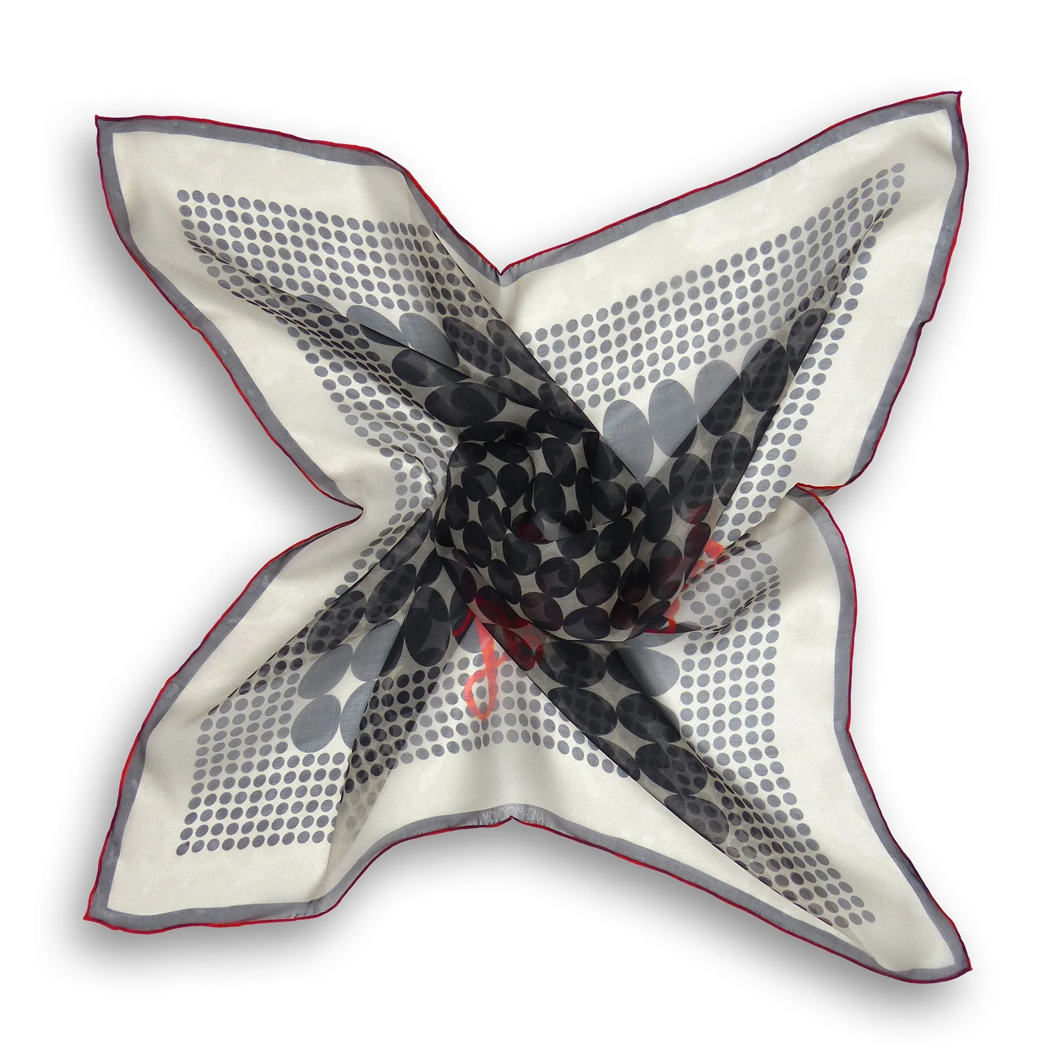 Silk Chiffon Scarf (65cm) - Taters Grey