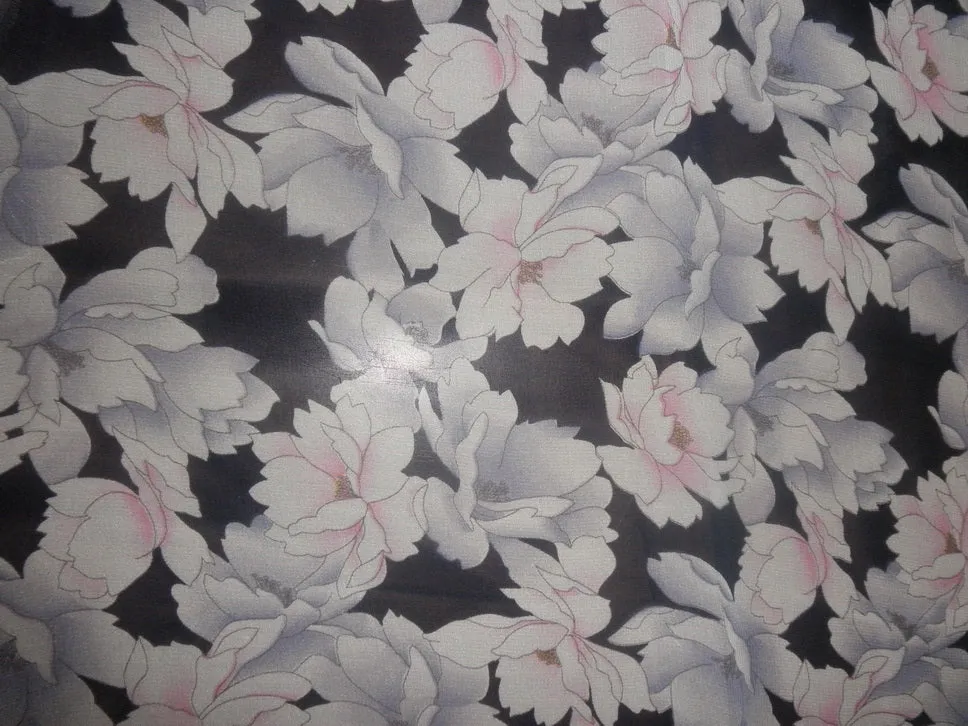 Silk georgette 44&quot; wide~chic floral print