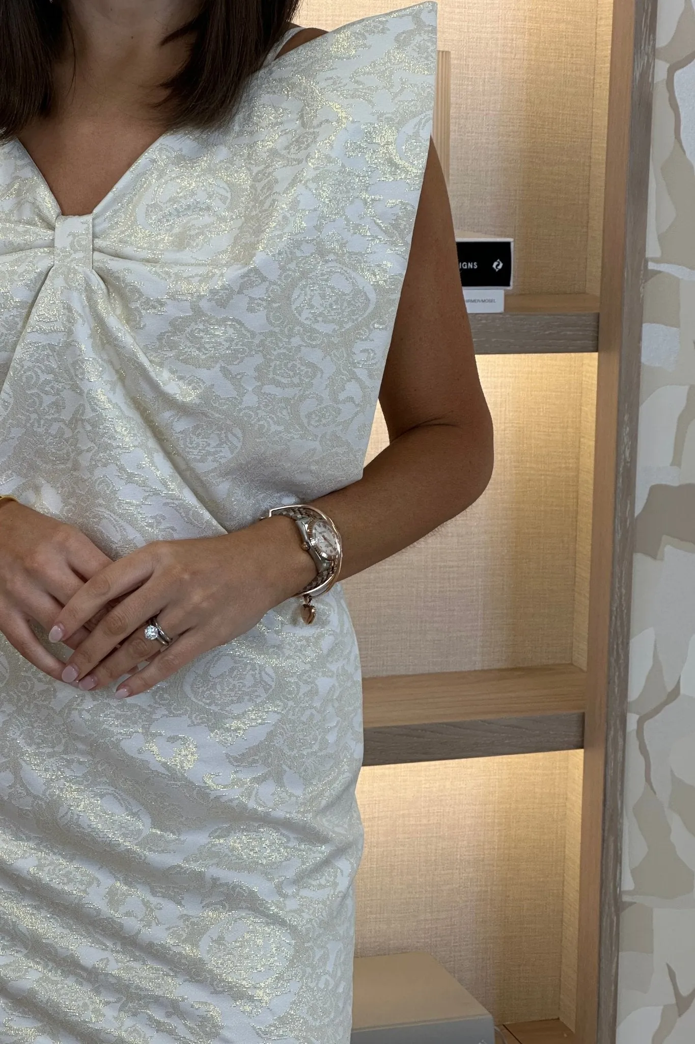 Sophia Bow Dress In Cream