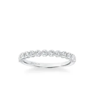 Stackable Band with Bezel Set Diamonds