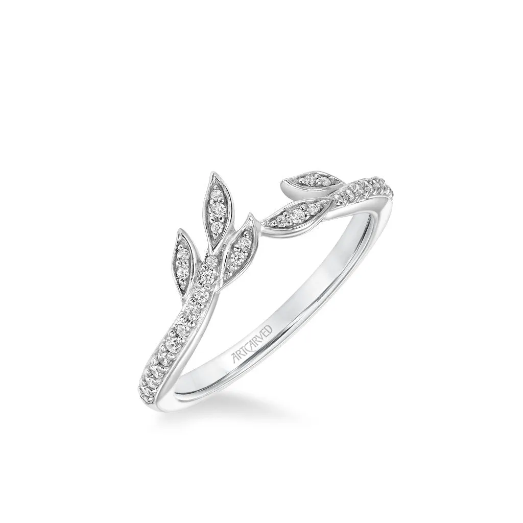 Stackable Diamond Band with Diamond Petal Accents
