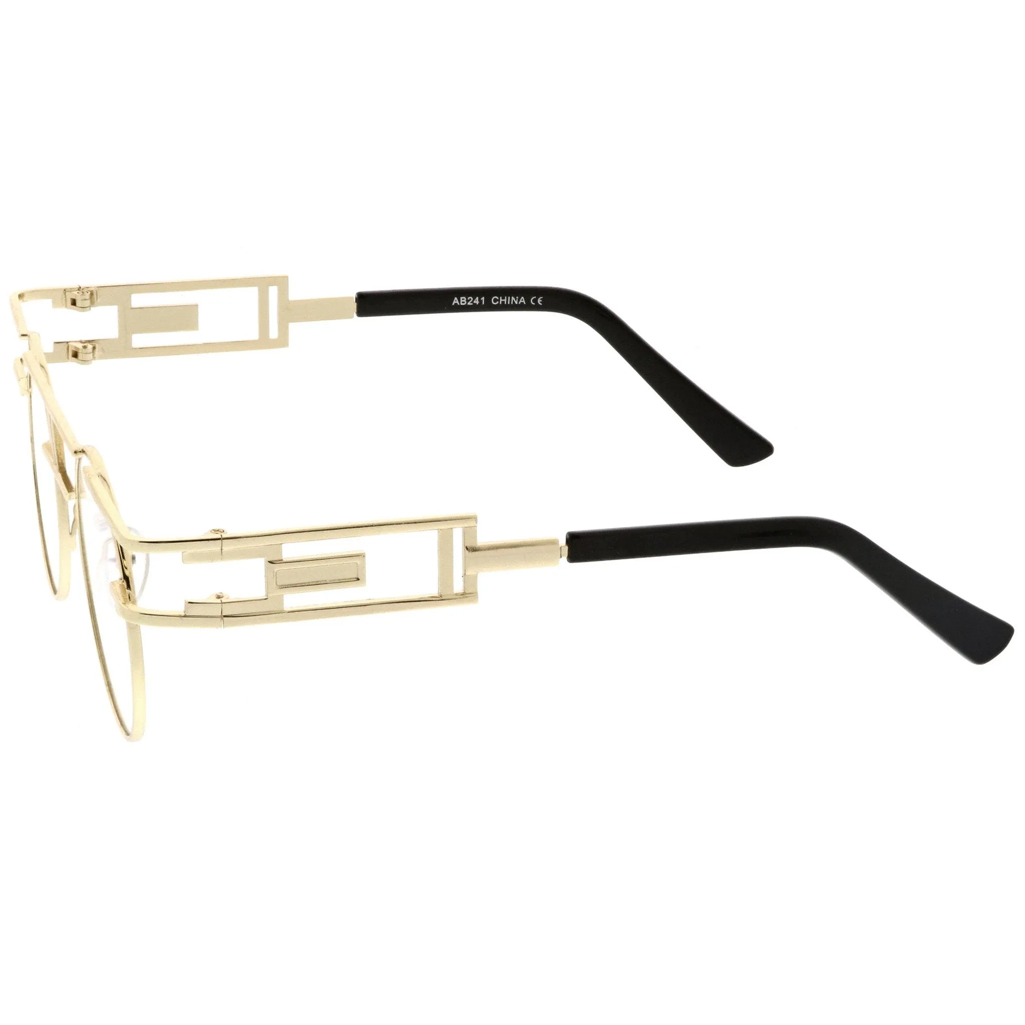 Steampunk Laser Cut Round Round Flat Clear Lens Glasses C089