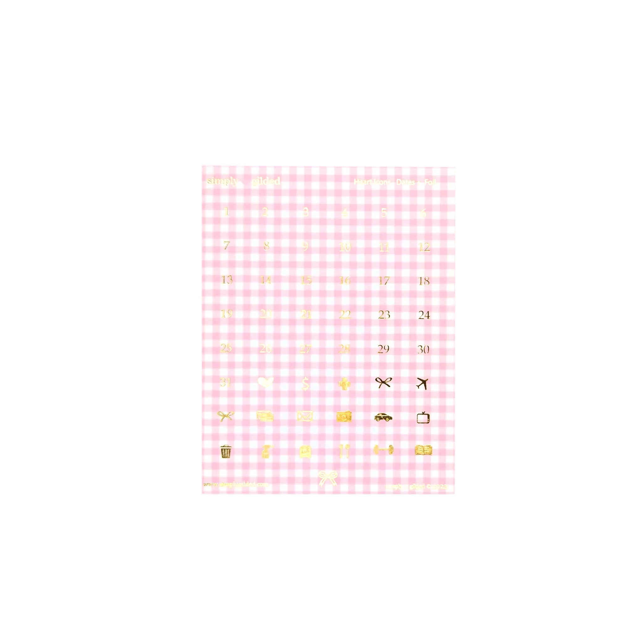 Strawberry Fields Juniper Luxe Sticker Kit   date dots (light gold foil)