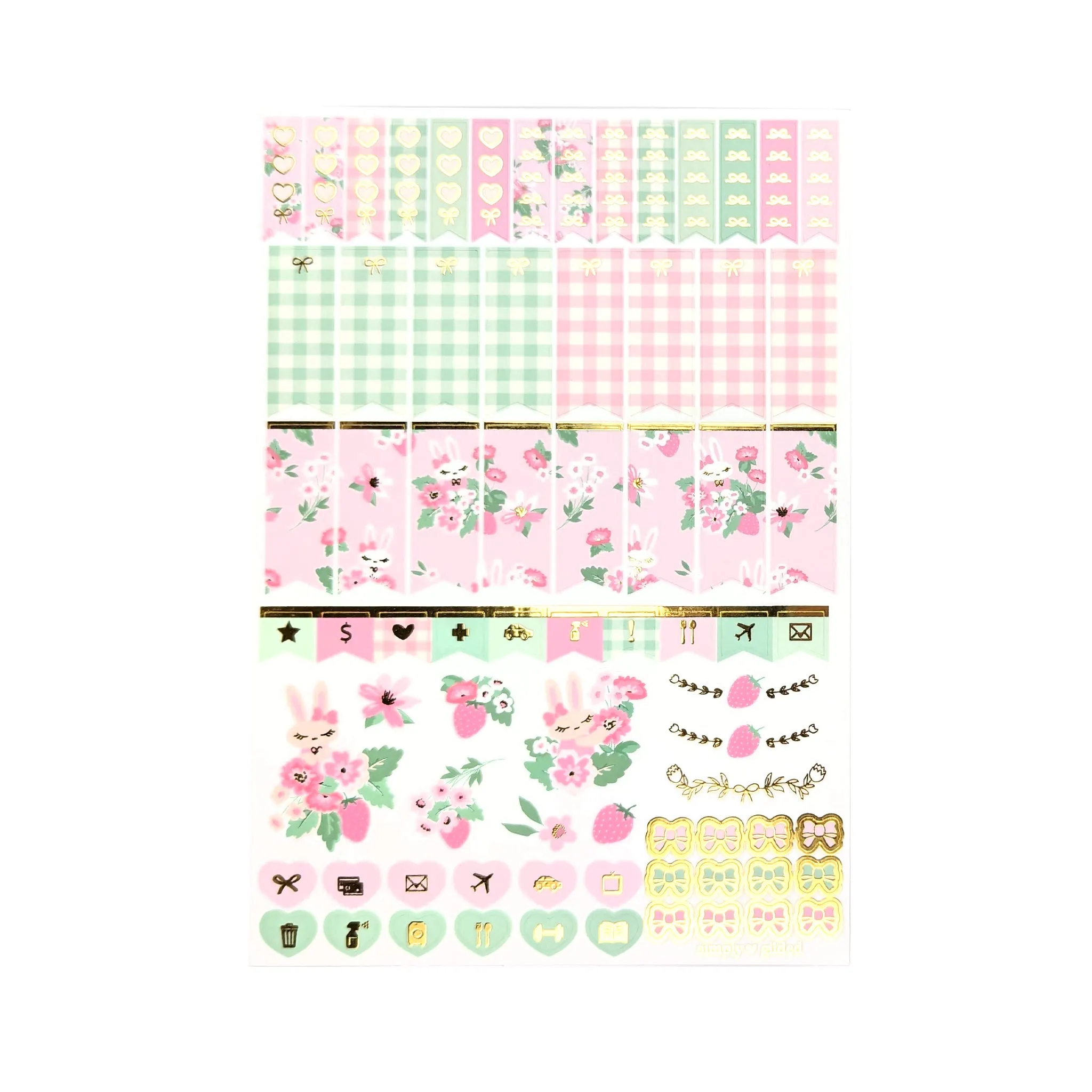 Strawberry Fields Juniper Luxe Sticker Kit   date dots (light gold foil)