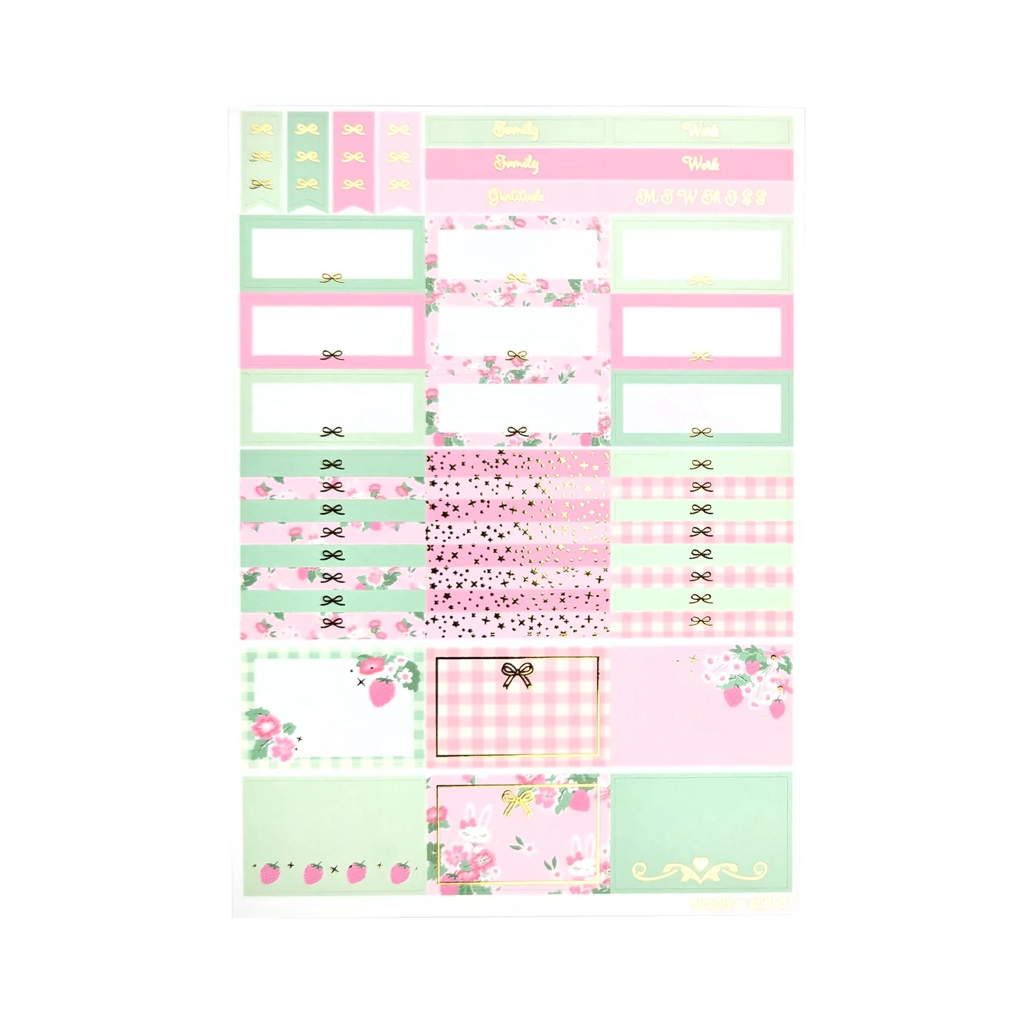 Strawberry Fields Juniper Luxe Sticker Kit   date dots (light gold foil)