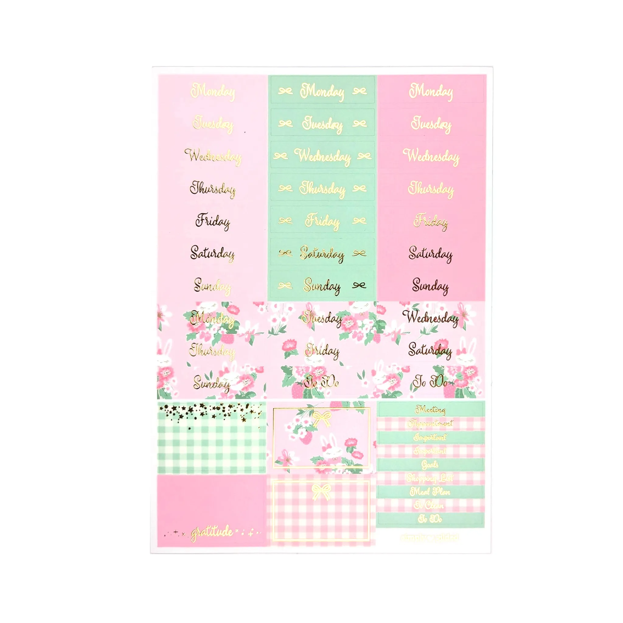 Strawberry Fields Juniper Luxe Sticker Kit   date dots (light gold foil)